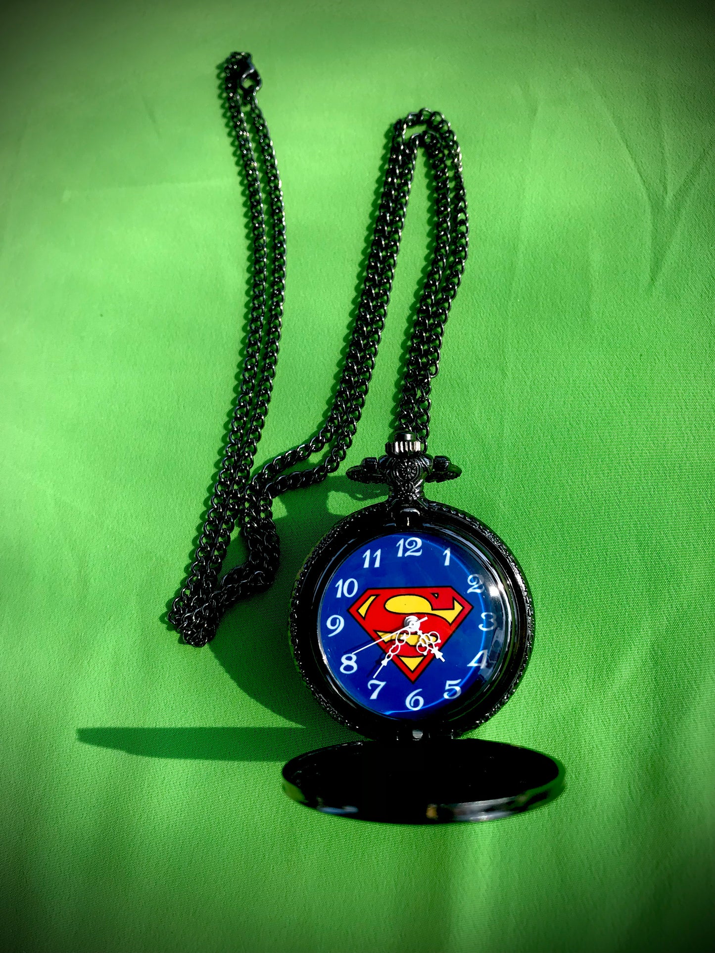 Superman Bronze Pocket Watch DC COMICS Themed necklace