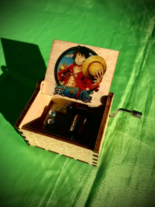 One Piece anime wooden music box of this anime classic with Luffy Mugiwara