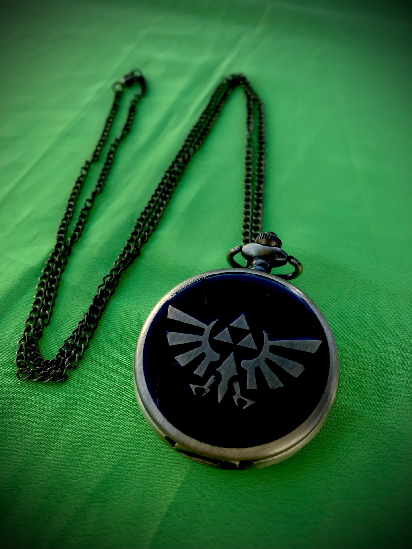 Zelda TriForce Bronze Pocket Watch Link the Legend of Zelda Themed necklace