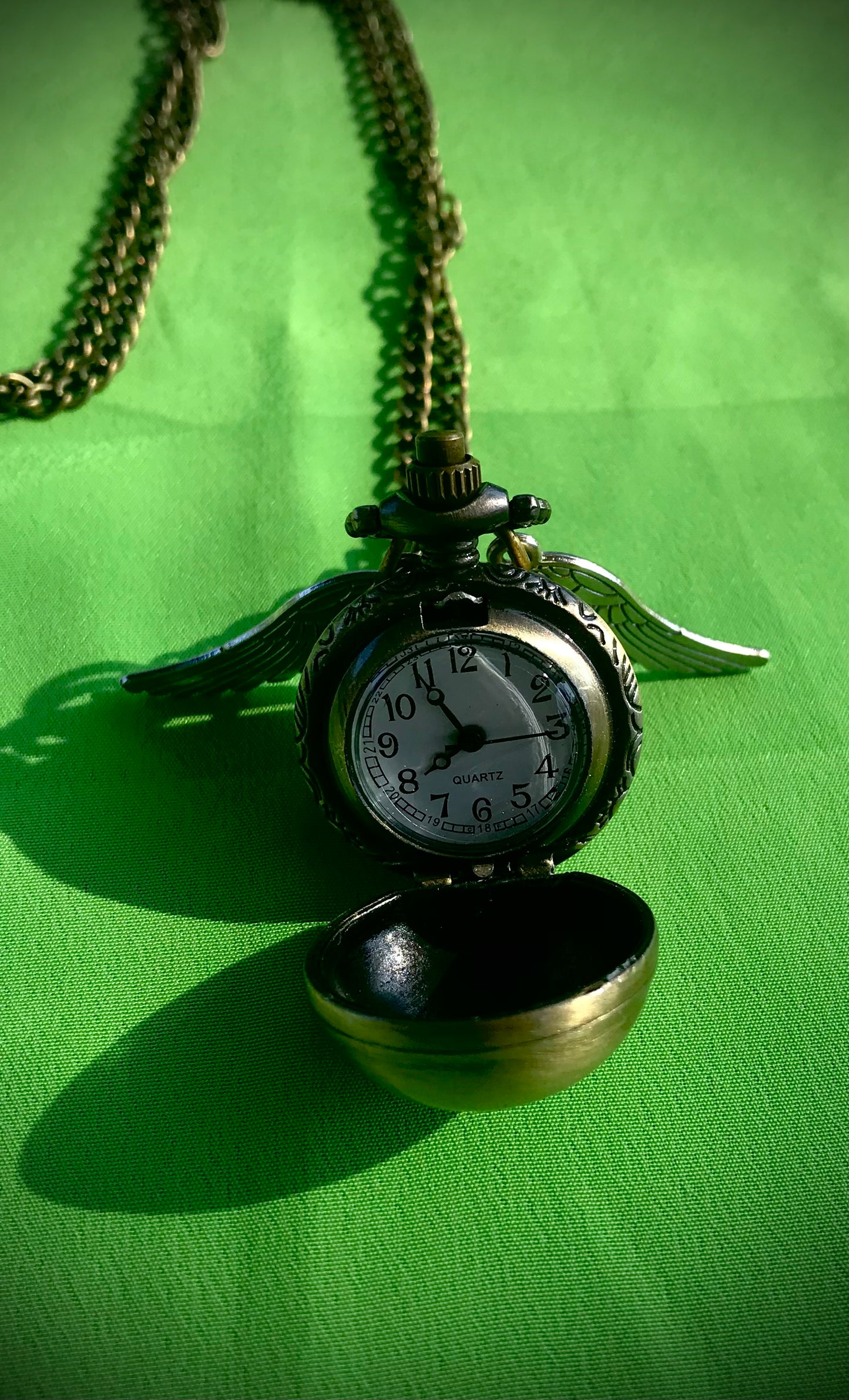 Harry Potter Gold Snitch Bronze Pocket Watch movie Themed necklace