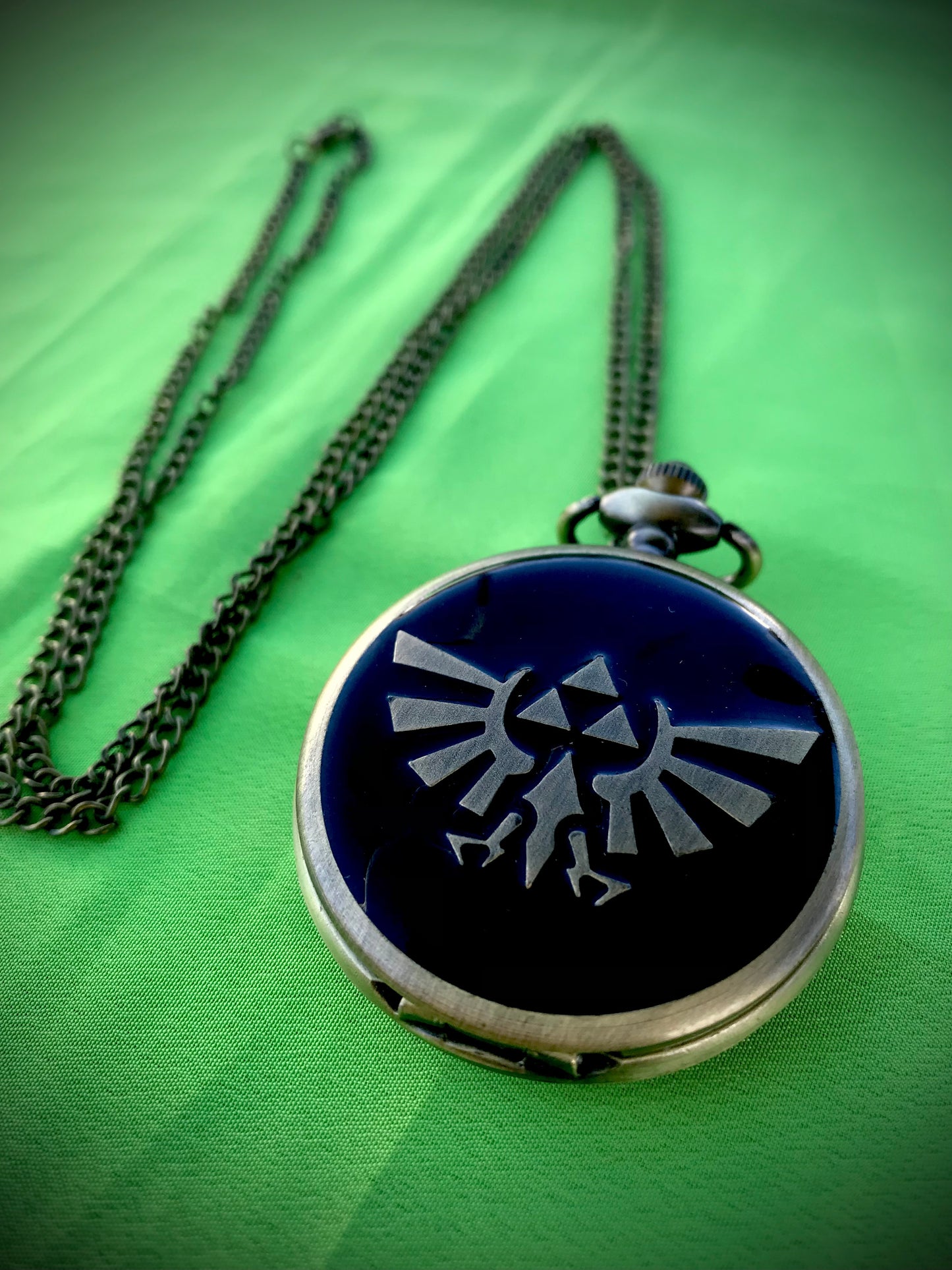 Zelda TriForce Bronze Pocket Watch Link the Legend of Zelda Themed necklace