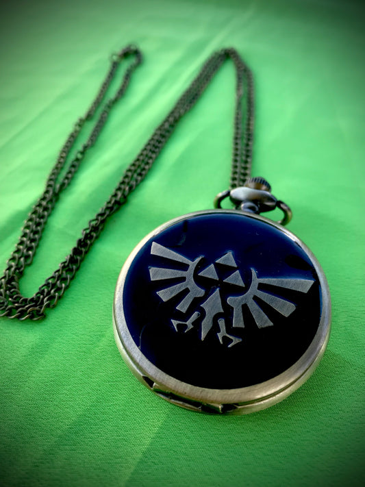 Zelda TriForce Bronze Pocket Watch Link the Legend of Zelda Themed necklace