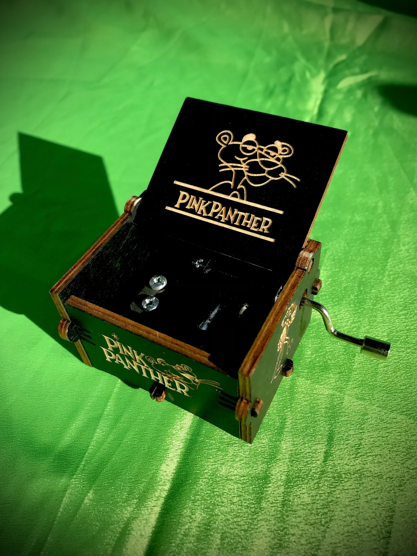 Pink Panther anime wooden music box of the classic American show