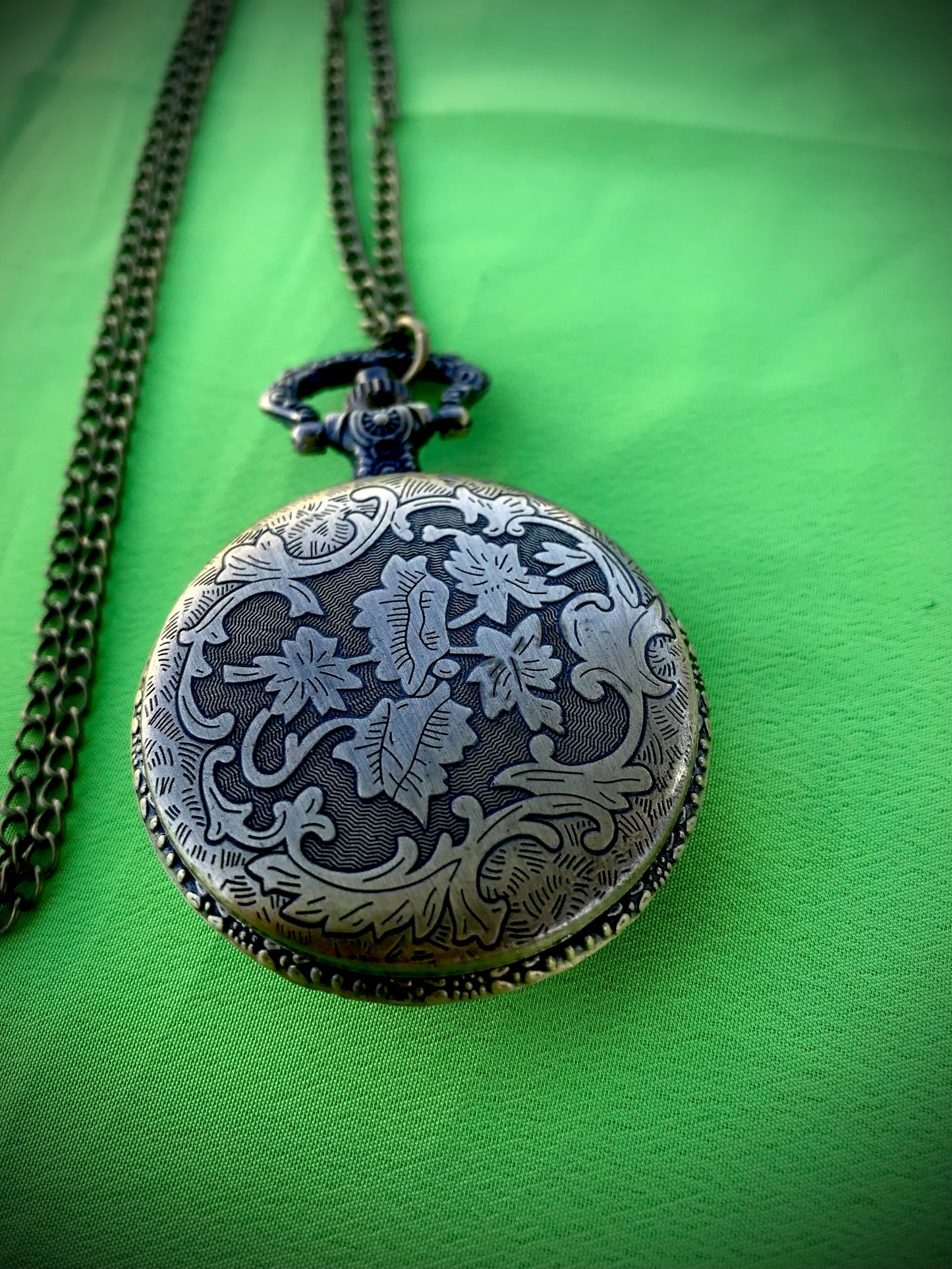 Stitch Bronze Pocket Watch Lilo and stitch Themed necklace