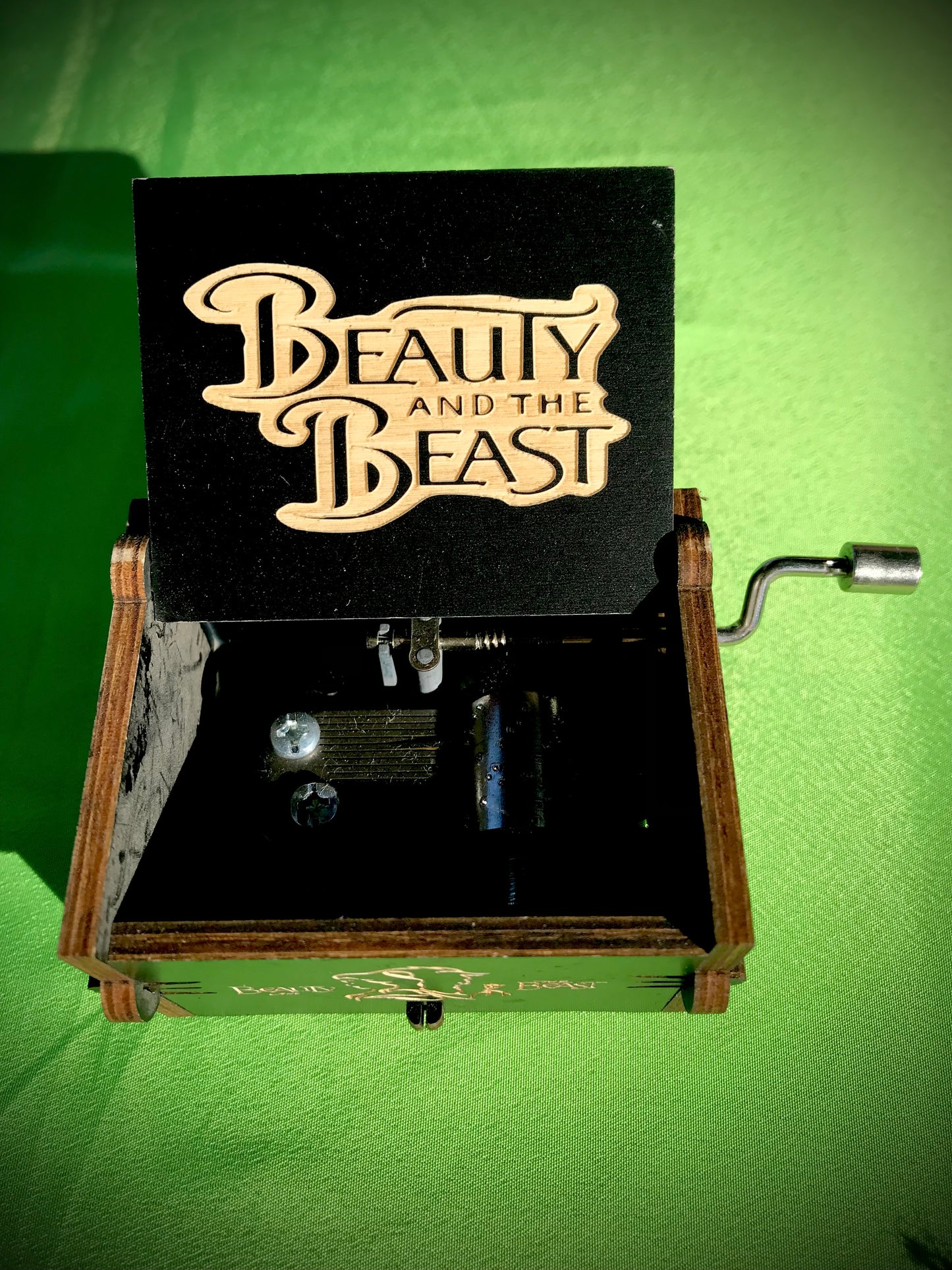 Beauty and the Beast anime wooden music box of the classic from Disney