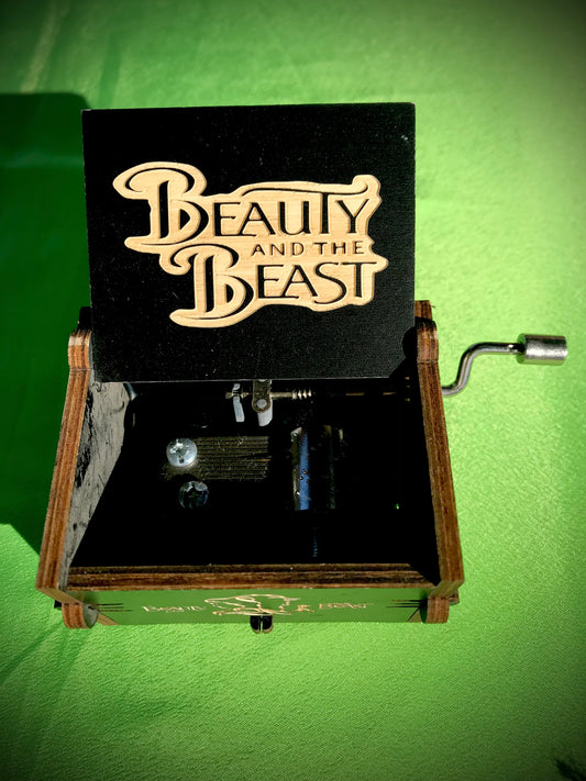 Beauty and the Beast anime wooden music box of the classic from Disney