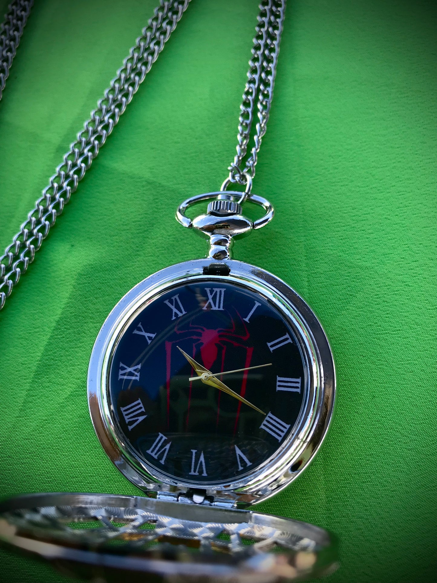 Marvel Spider Spiderman Bronze Pocket Watch movie Themed necklace