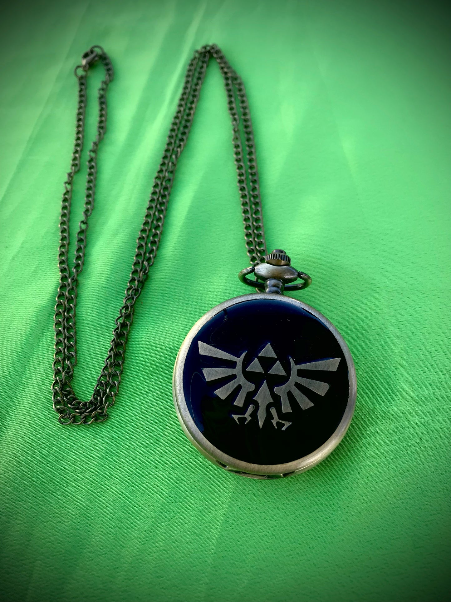 Zelda TriForce Bronze Pocket Watch Link the Legend of Zelda Themed necklace