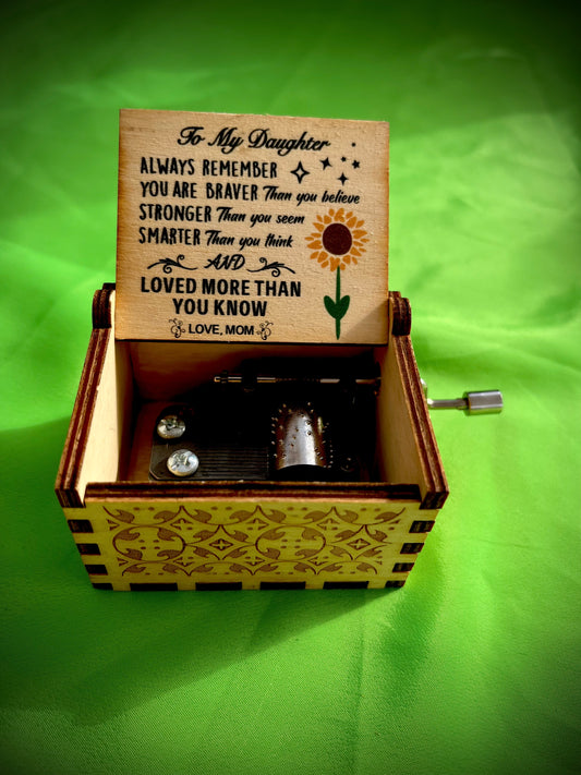 To my daughter little sunshine wooden music box of the classic from Musical
