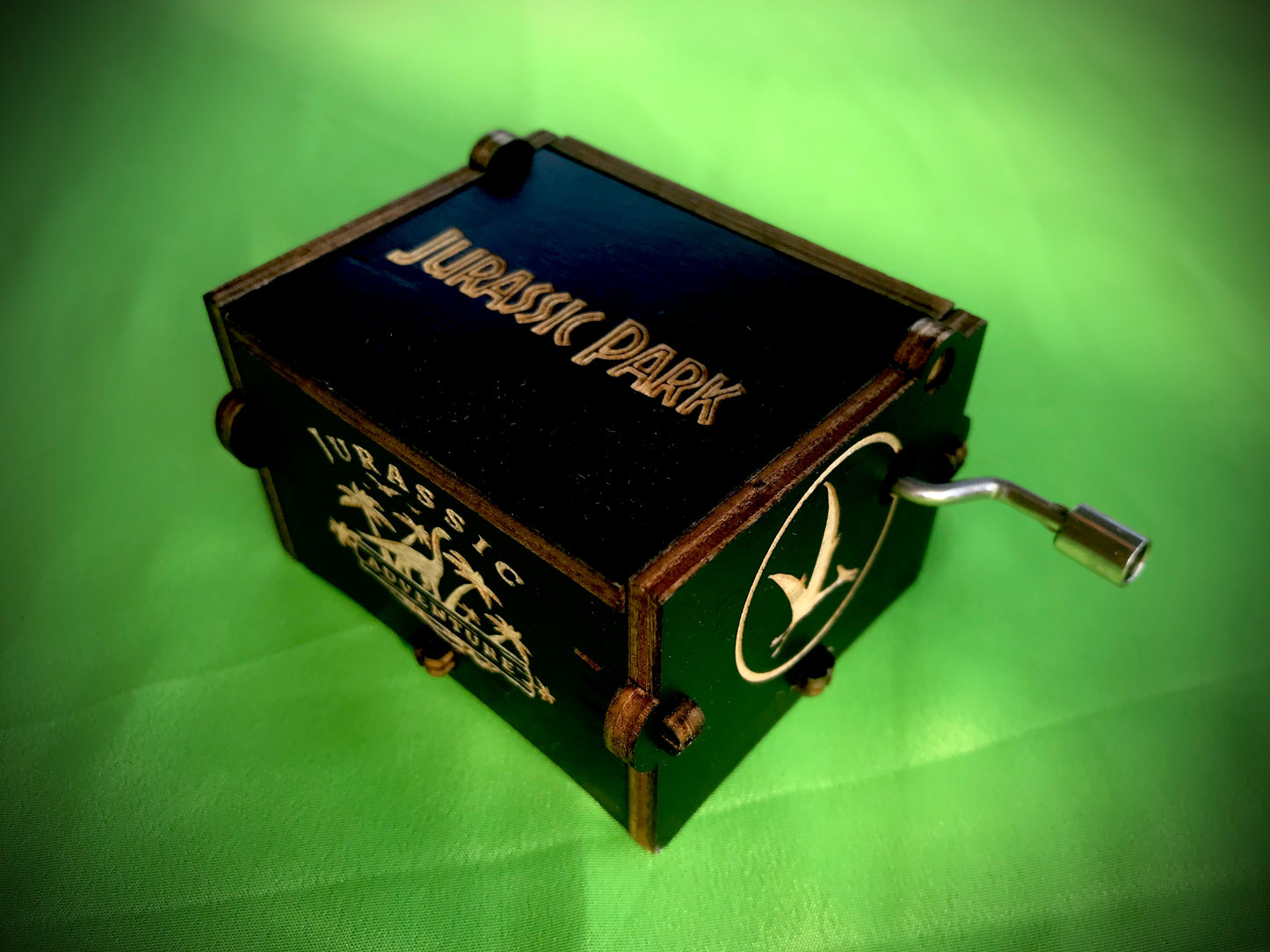 Jurassic Park Movie wooden music box of the film