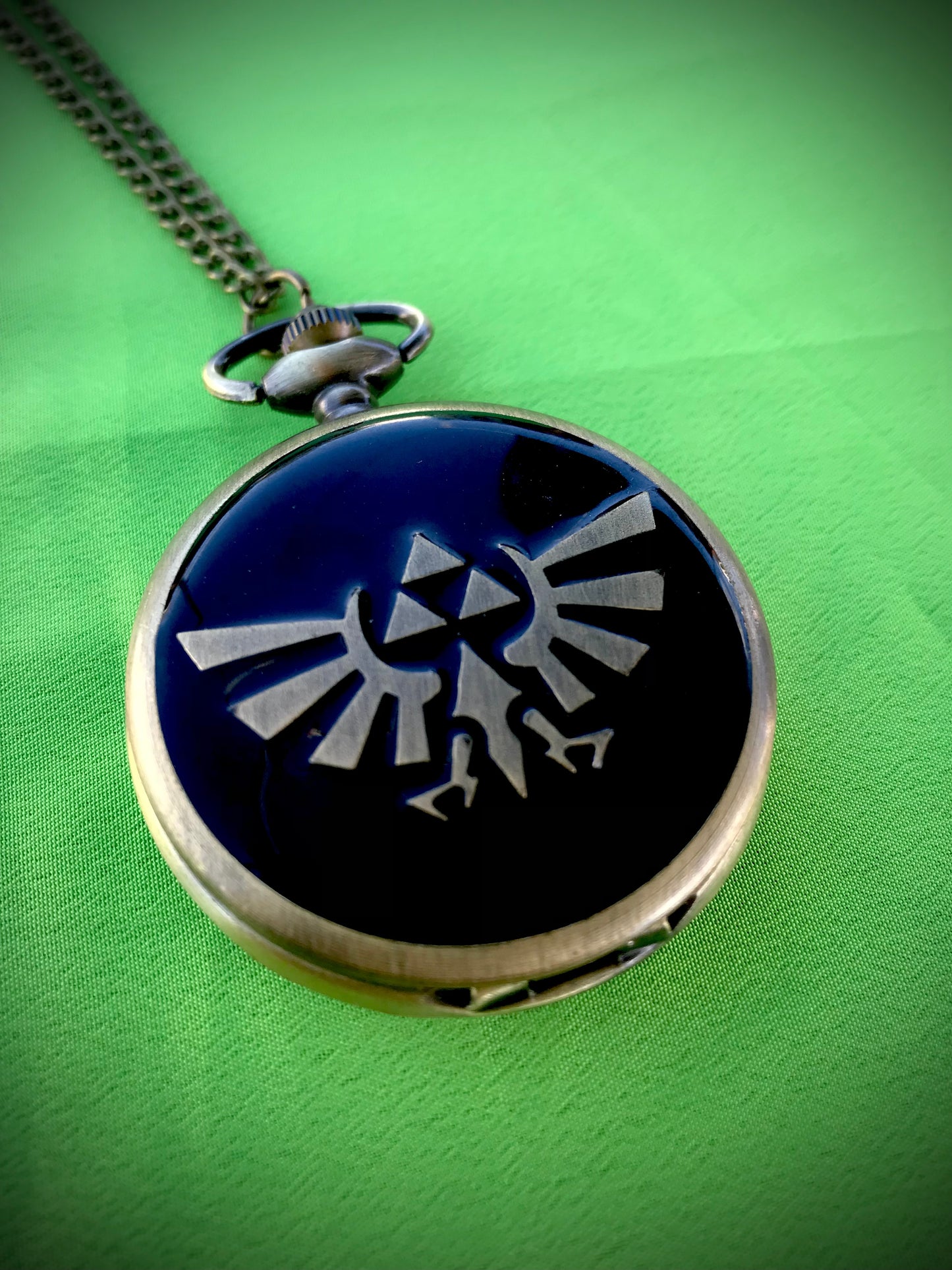 Zelda TriForce Bronze Pocket Watch Link the Legend of Zelda Themed necklace