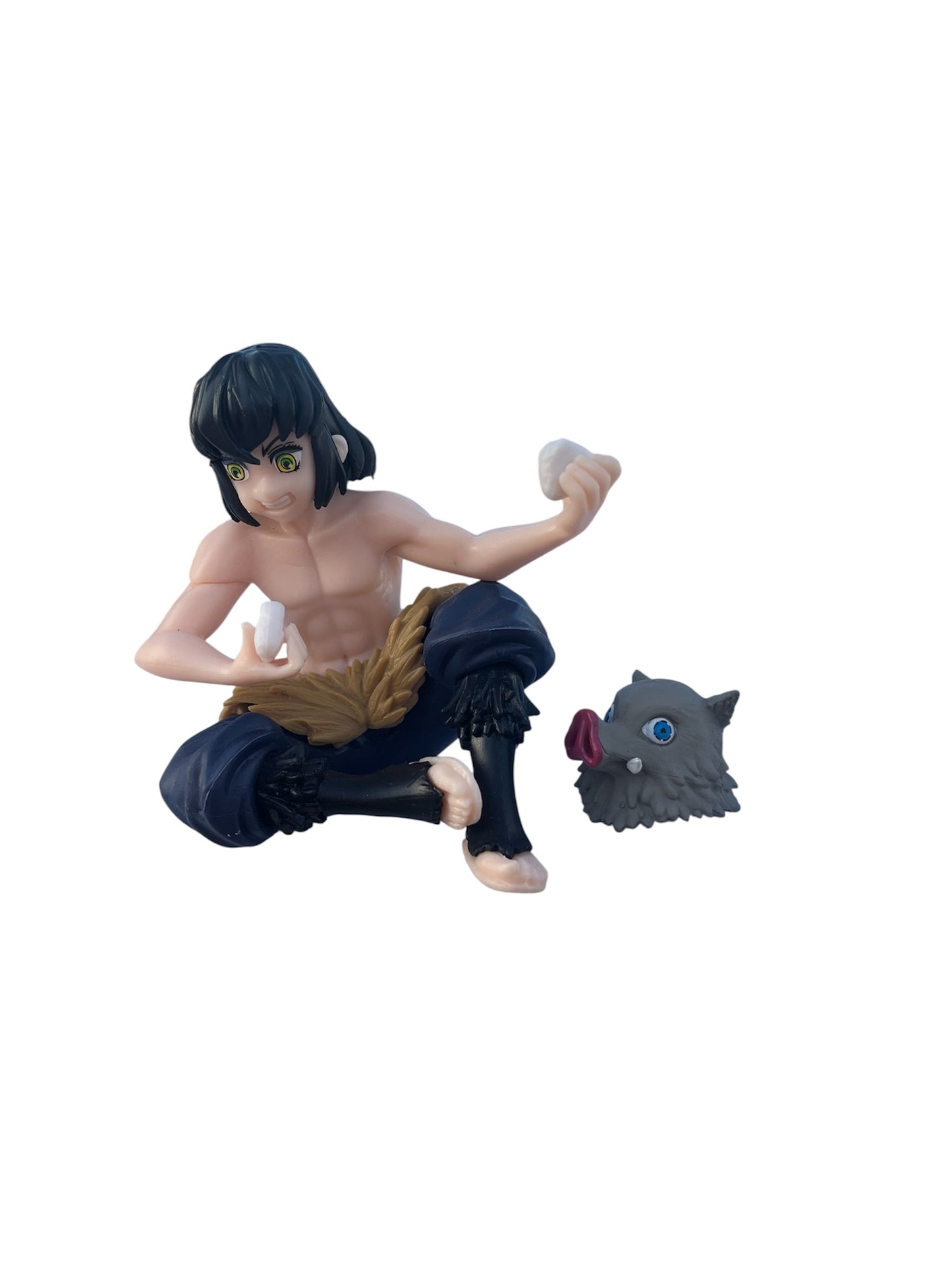 Inosuke Hashibira Sitting Figurine – Demon Slayer Collectible with Boar Mask