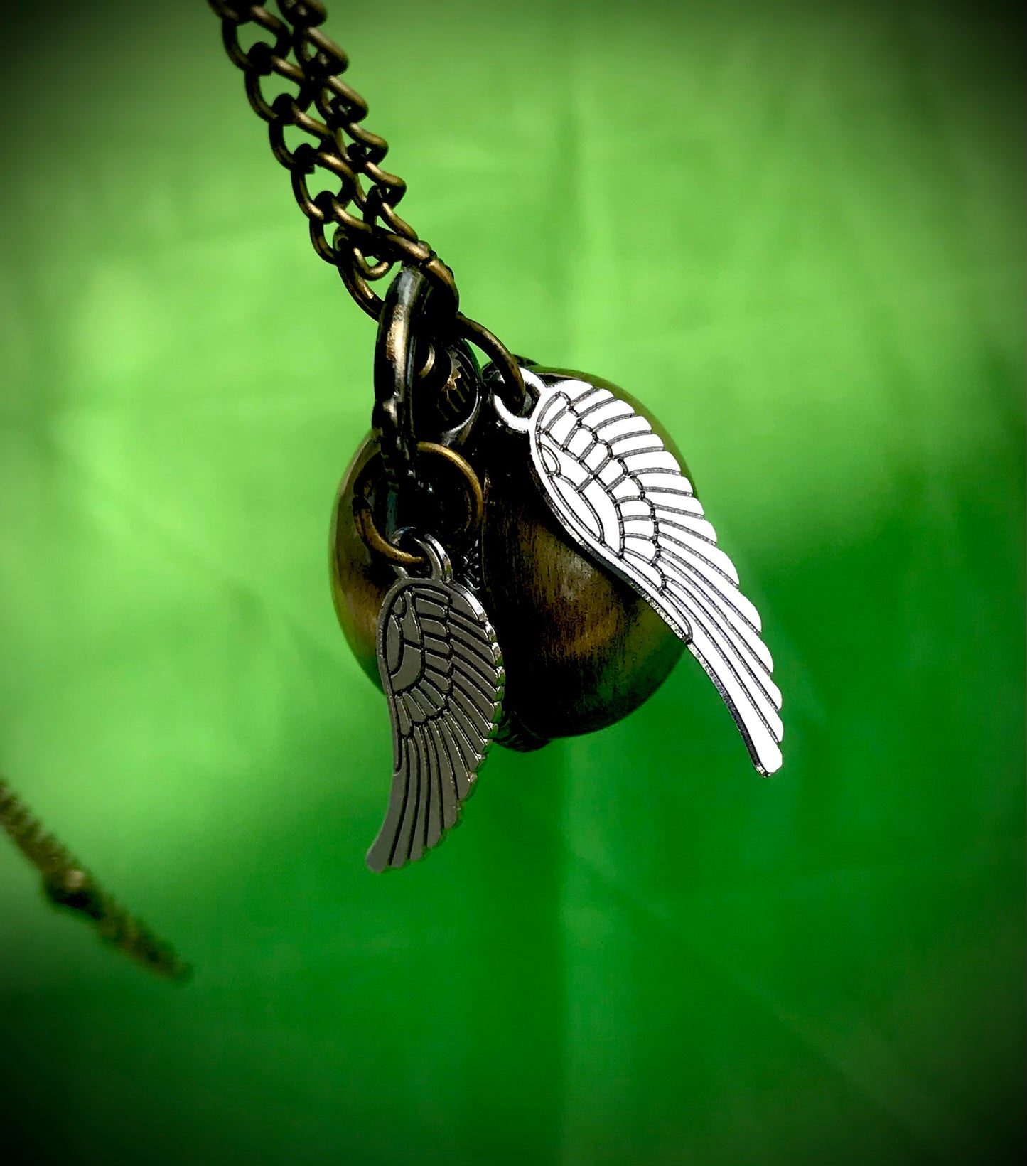 Harry Potter Gold Snitch Bronze Pocket Watch movie Themed necklace