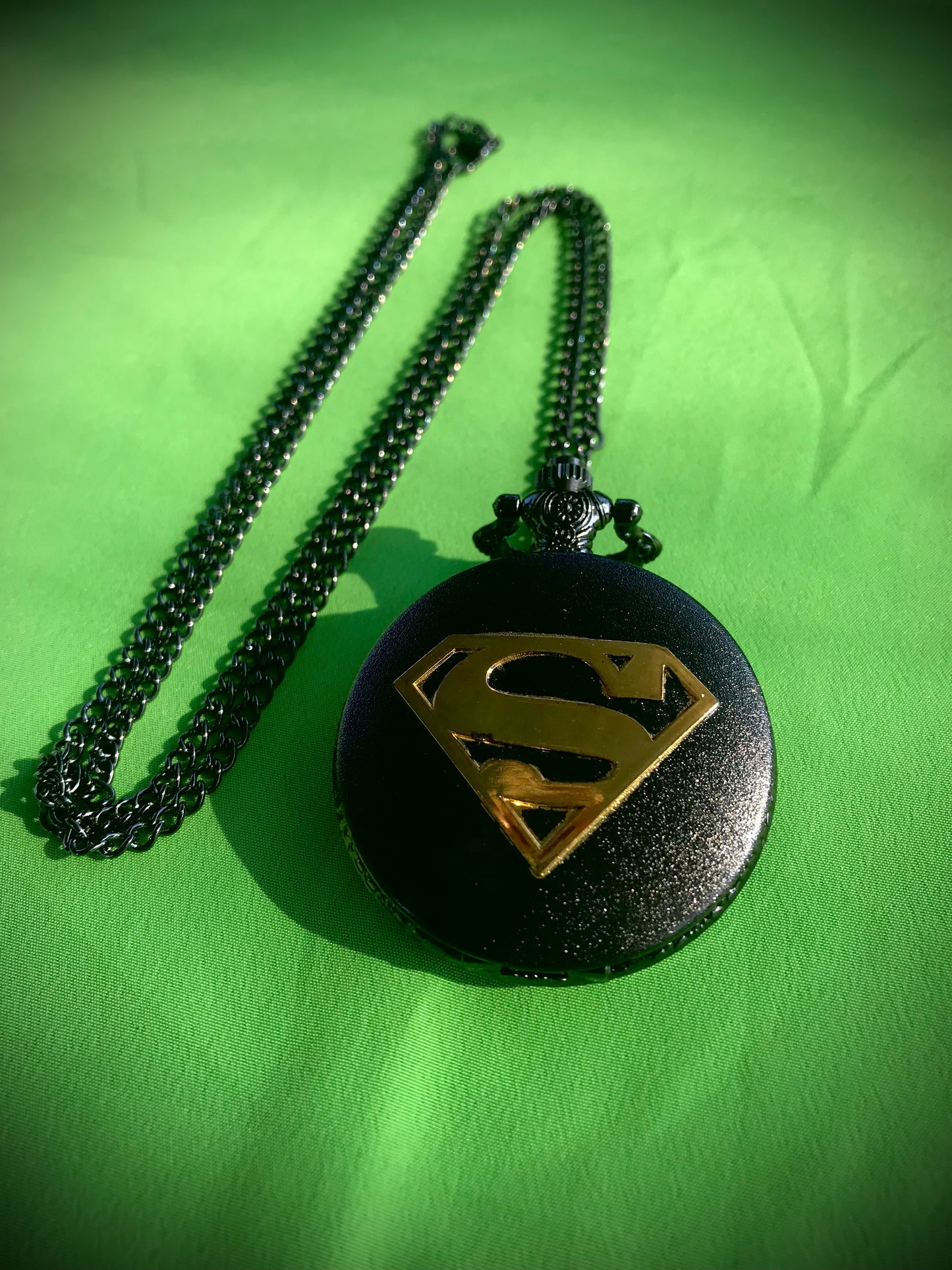 Superman Bronze Pocket Watch DC COMICS Themed necklace