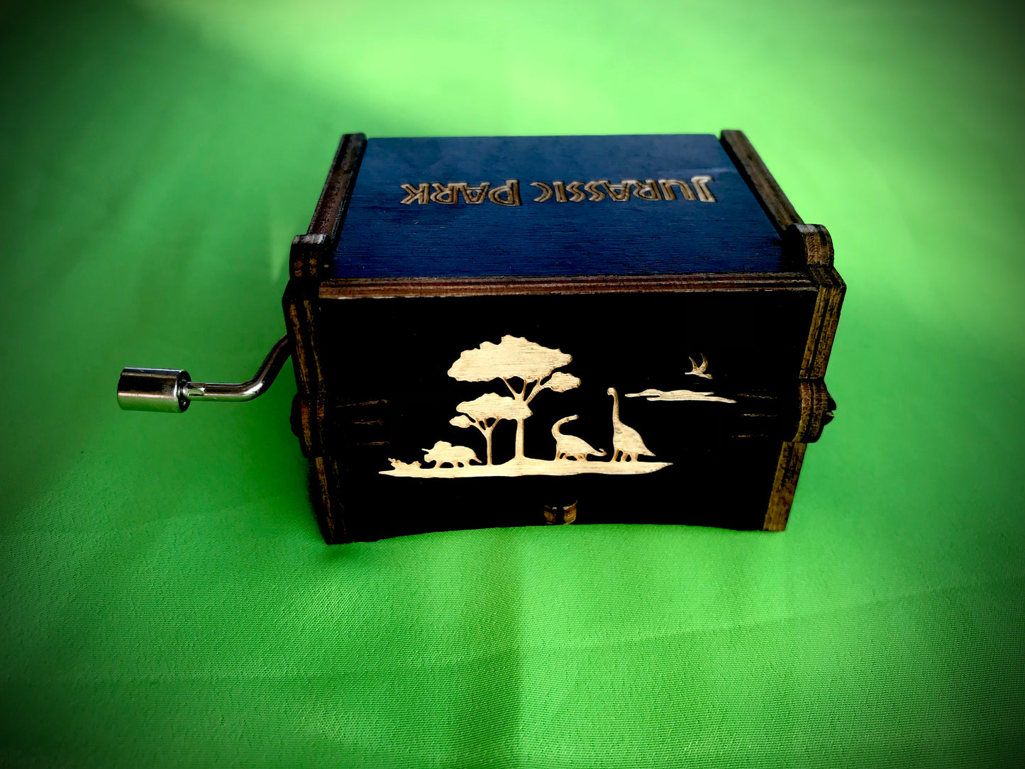 Jurassic Park Movie wooden music box of the film