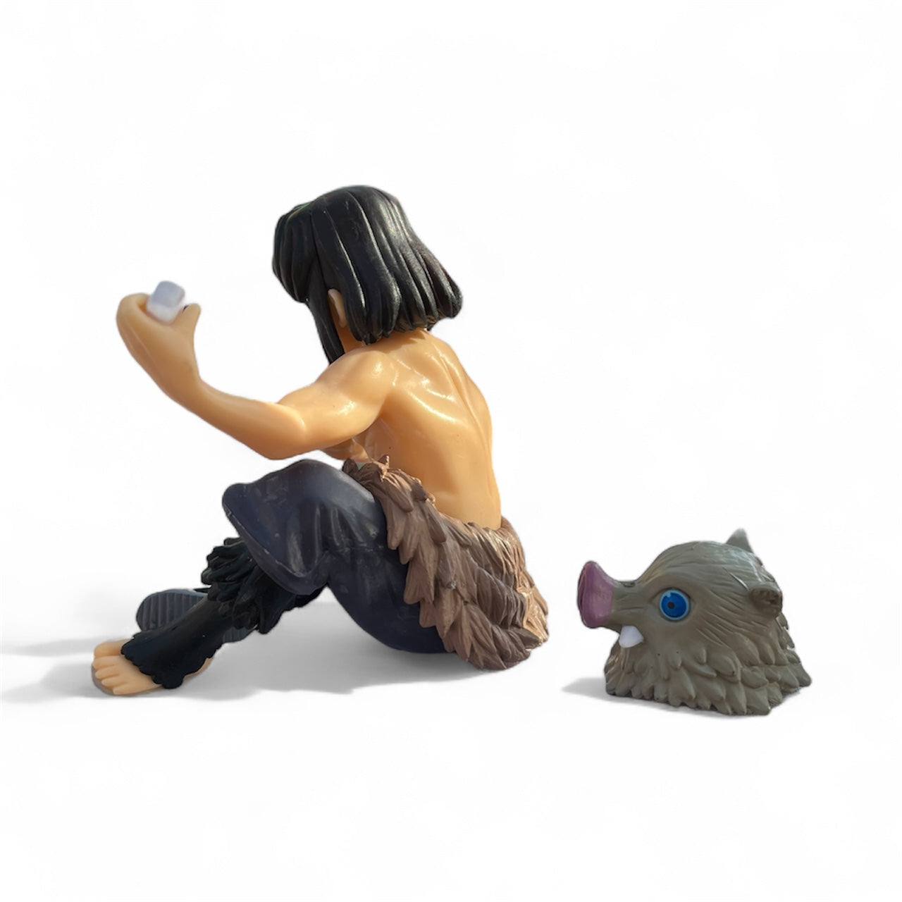 Inosuke Hashibira Sitting Figurine – Demon Slayer Collectible with Boar Mask