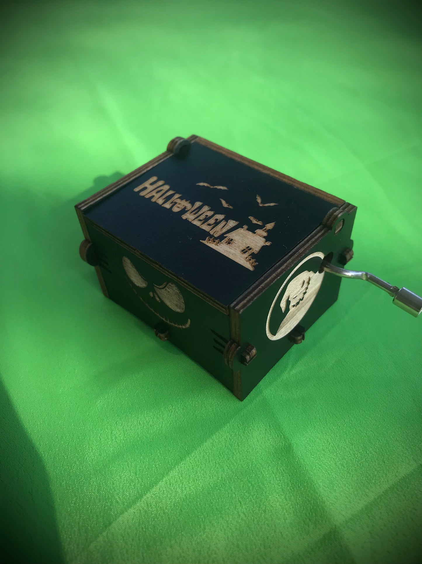 Tim Burton Jack and Sally wooden music box of the Nightmare Before Halloween