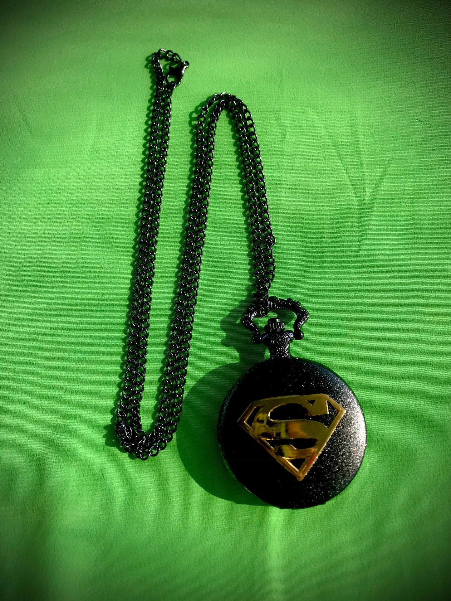 Superman Bronze Pocket Watch DC COMICS Themed necklace