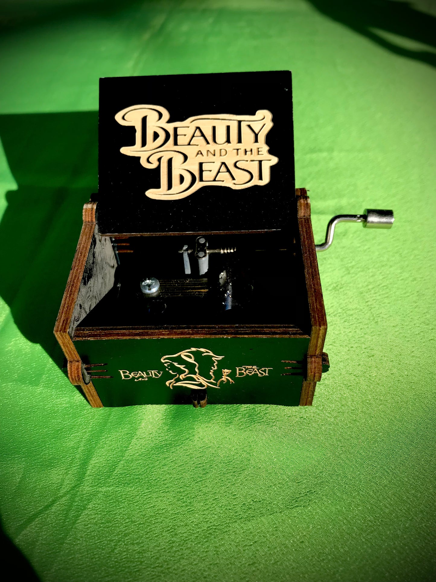 Beauty and the Beast anime wooden music box of the classic from Disney