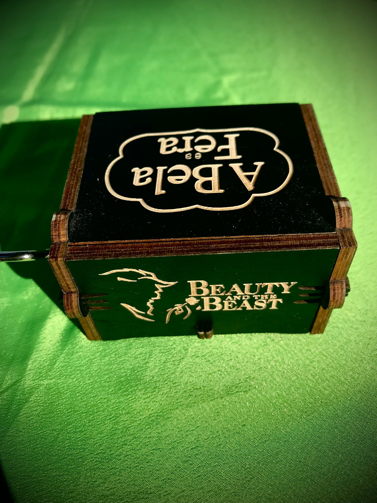 Beauty and the Beast anime wooden music box of the classic from Disney