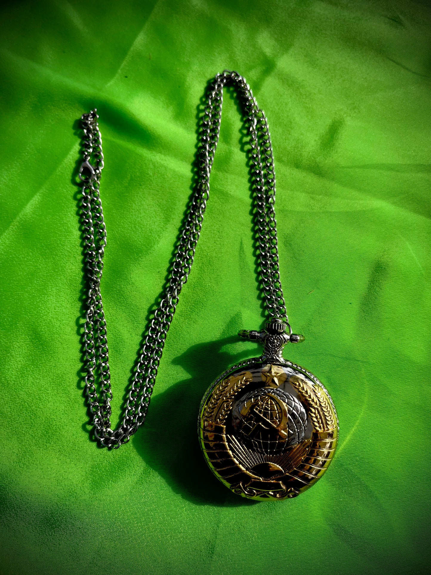 URSS Bronze Pocket Watch Soviet Union Themed necklace