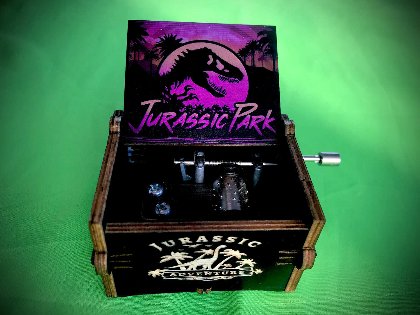 Jurassic Park Movie wooden music box of the film