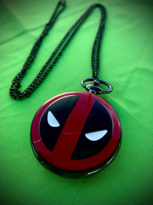 Marvel Deadpool Bronze Pocket Watch movie Themed necklace