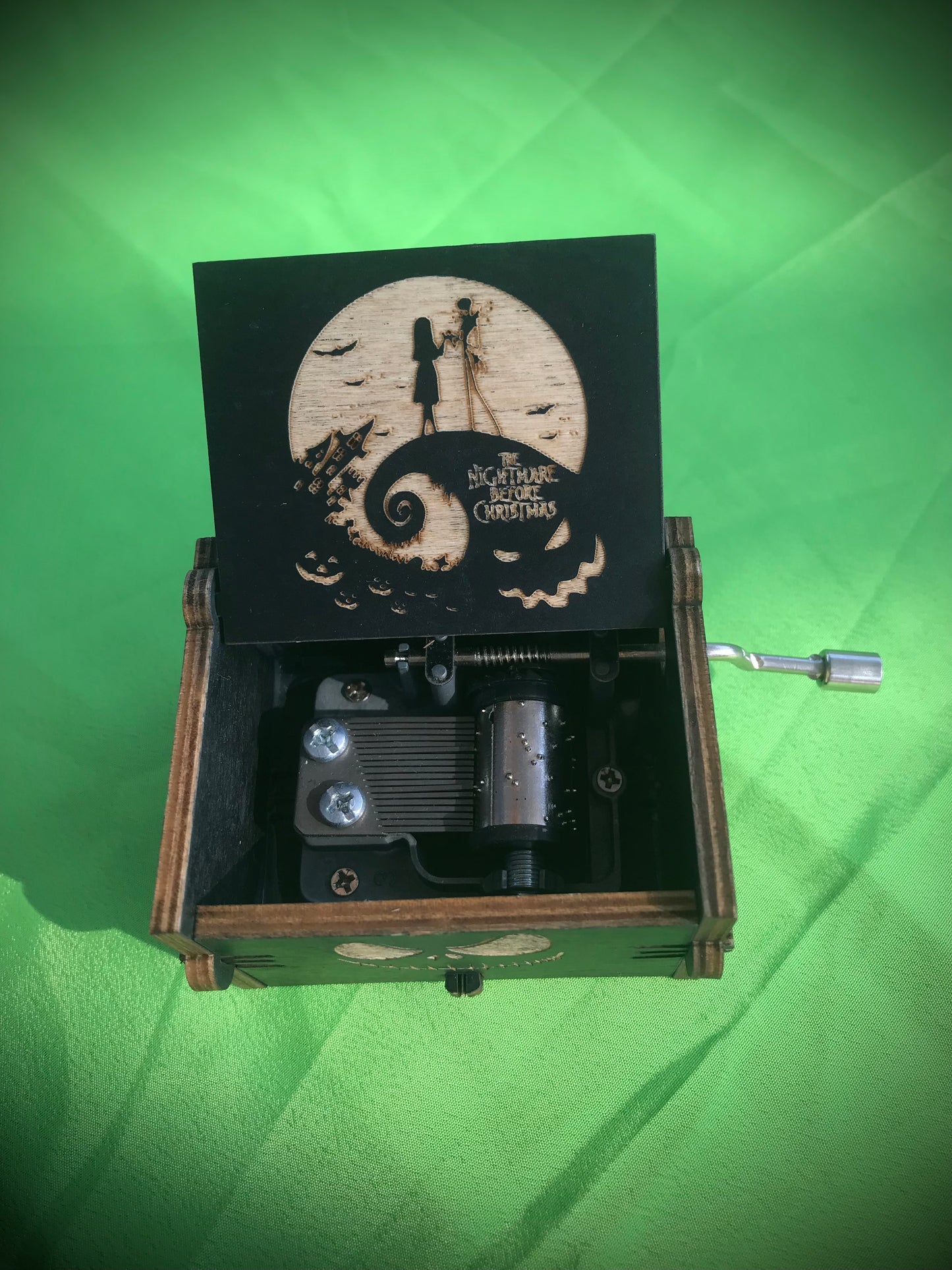 Tim Burton Jack and Sally wooden music box of the Nightmare Before Halloween