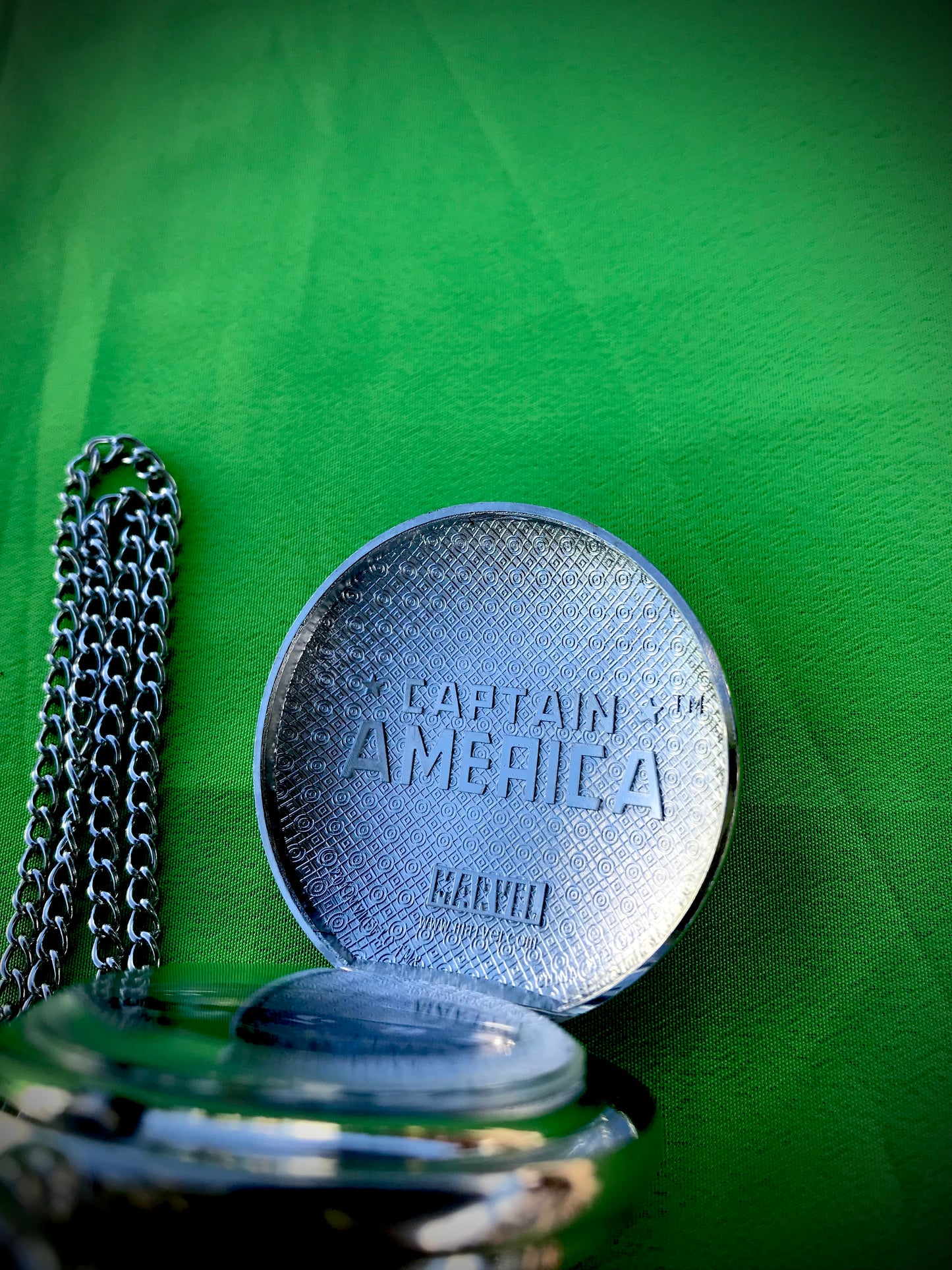 Captain America Bronze Pocket Watch MARVEL COMICS Themed necklace
