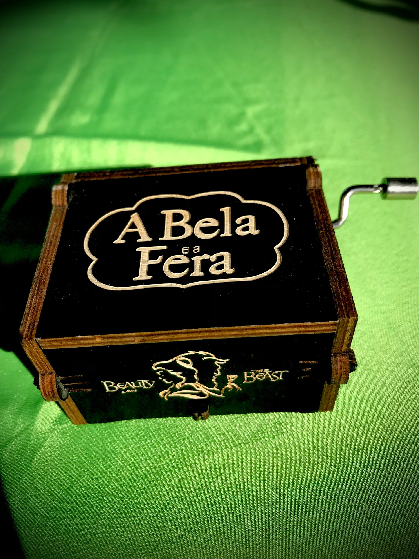 Beauty and the Beast anime wooden music box of the classic from Disney