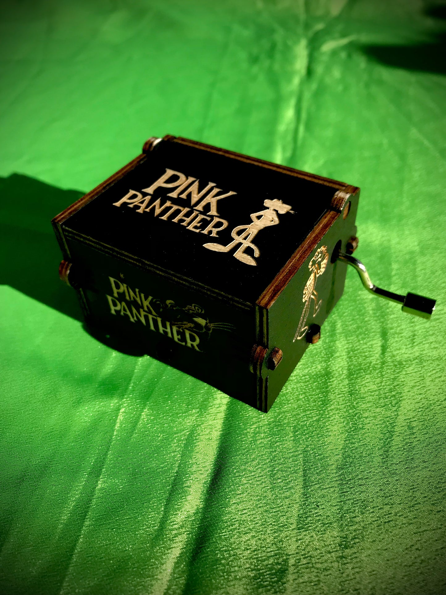 Pink Panther anime wooden music box of the classic American show