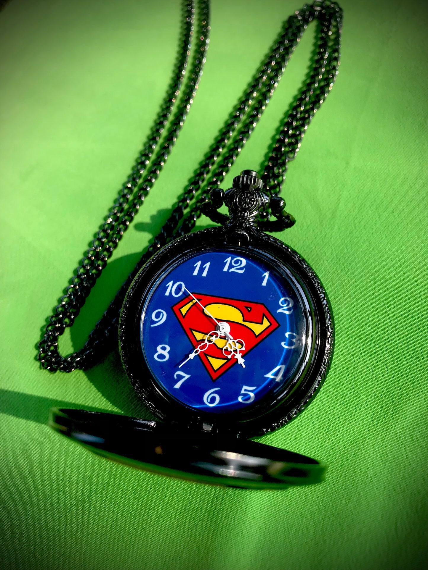 Superman Bronze Pocket Watch DC COMICS Themed necklace