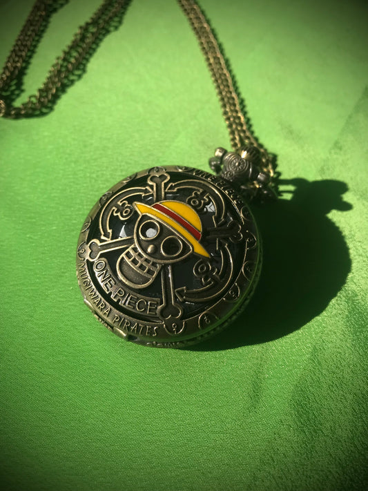One Piece Bronze Pocket Watch Anime Manga Themed necklace