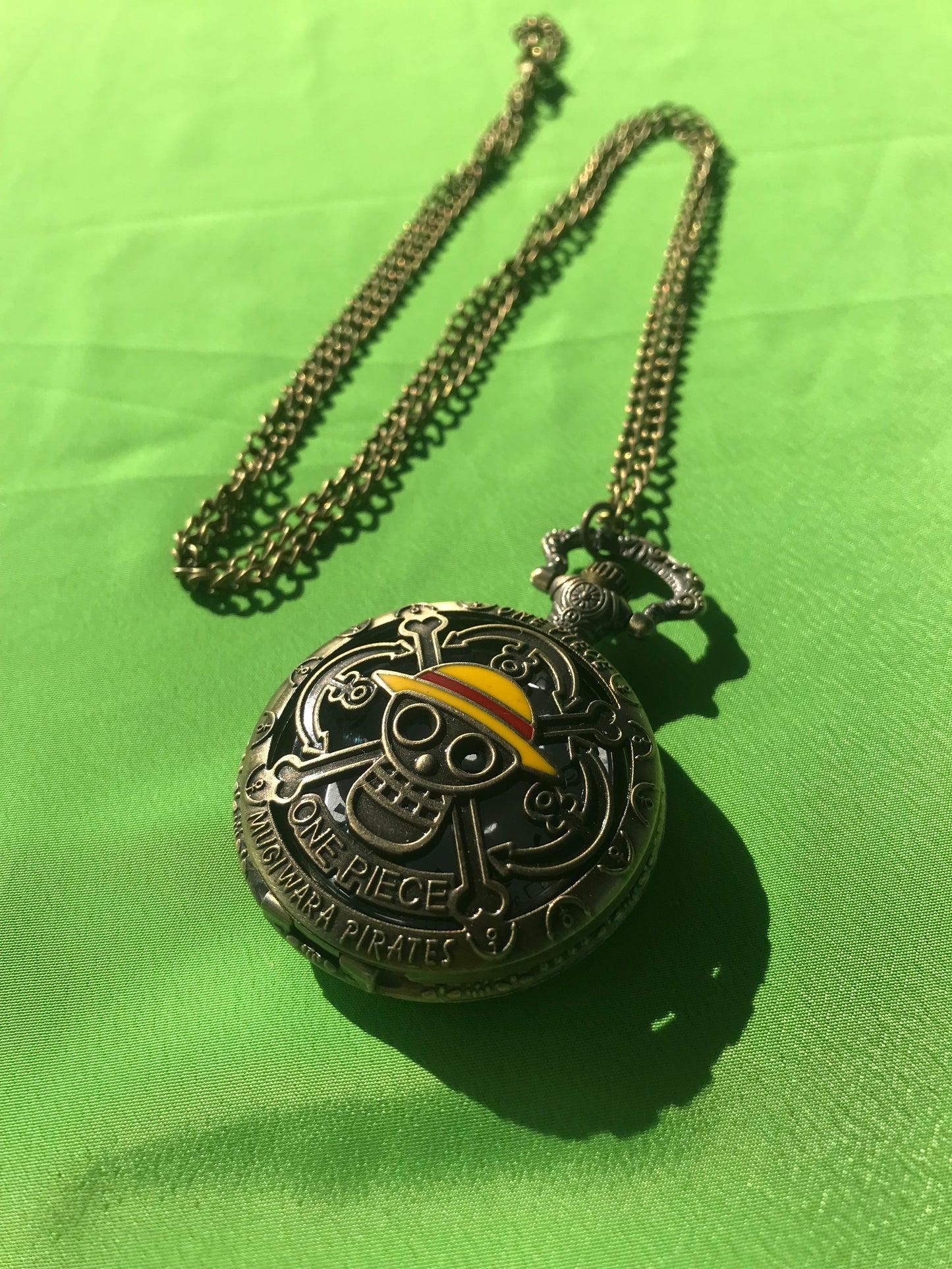 One Piece Bronze Pocket Watch Anime Manga Themed necklace