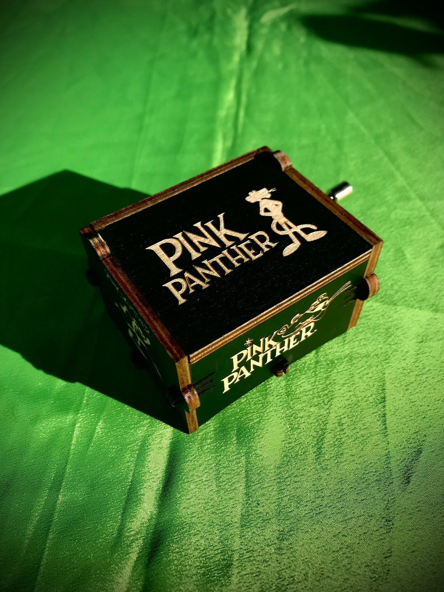 Pink Panther anime wooden music box of the classic American show