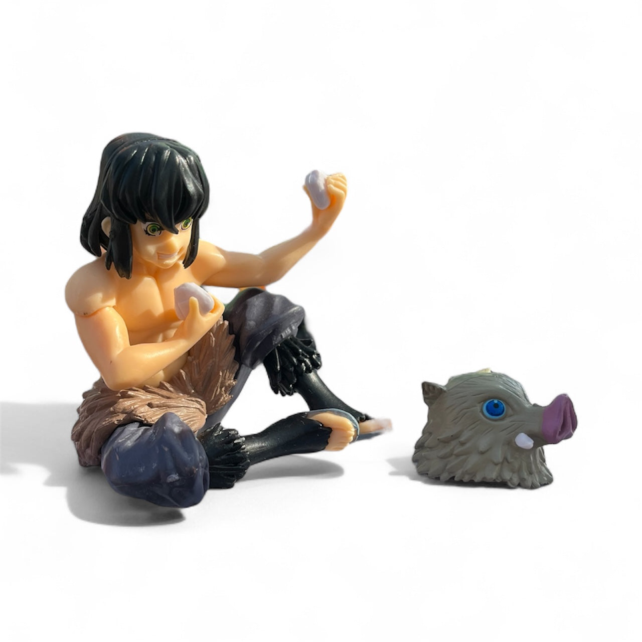 Inosuke Hashibira Sitting Figurine – Demon Slayer Collectible with Boar Mask