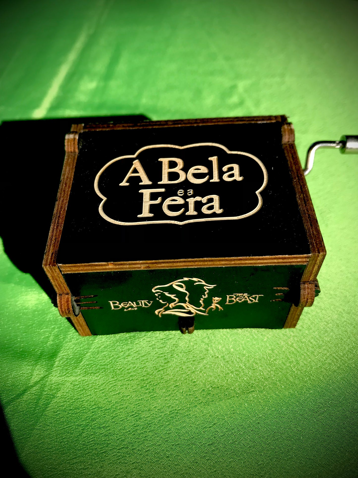 Beauty and the Beast anime wooden music box of the classic from Disney