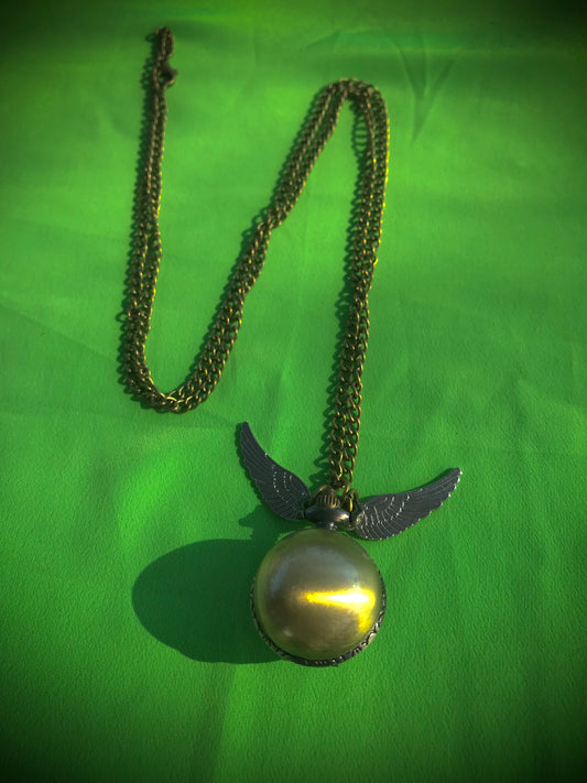 Harry Potter Gold Snitch Bronze Pocket Watch movie Themed necklace