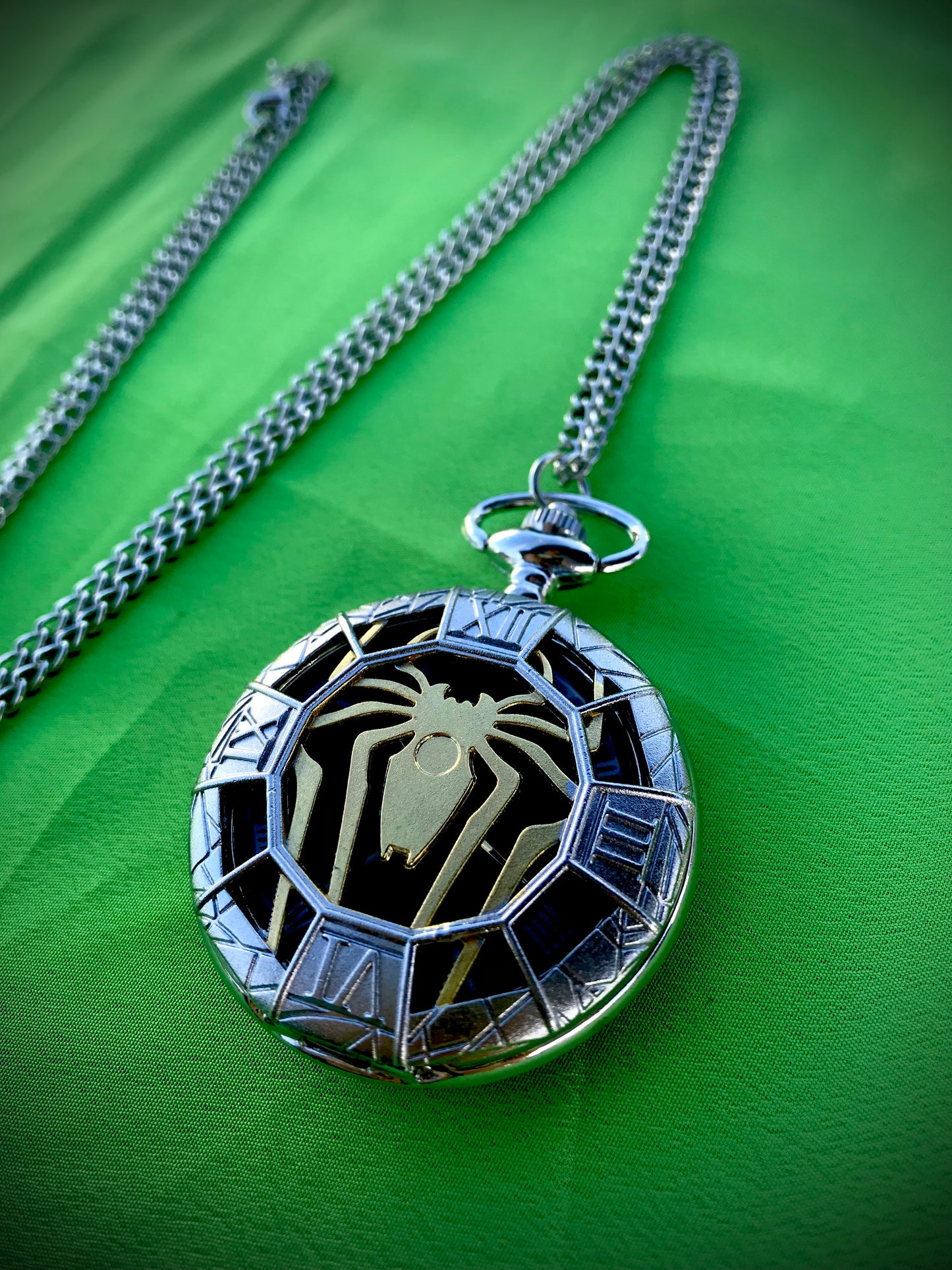 Marvel Spider Spiderman Bronze Pocket Watch movie Themed necklace