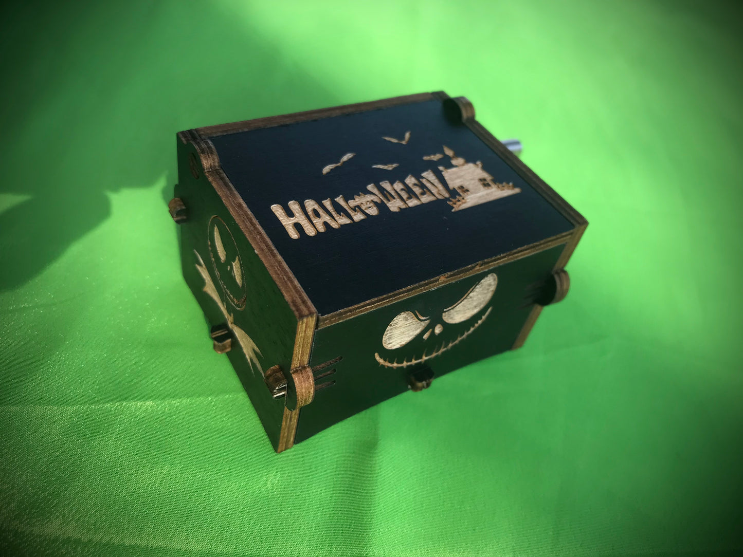 Tim Burton Jack and Sally wooden music box of the Nightmare Before Halloween