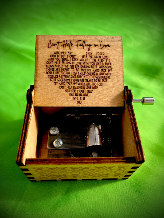 Can’t help falling in love wooden music box of the classic from Musical