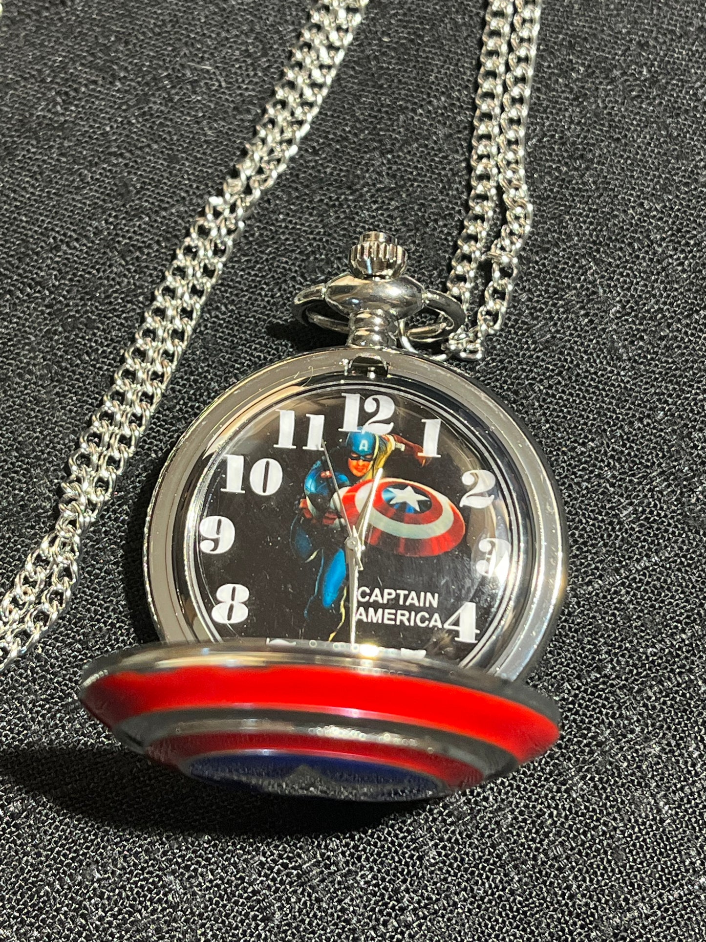 Captain America Shield Pocket Watch – Marvel Collectible Geek Gift