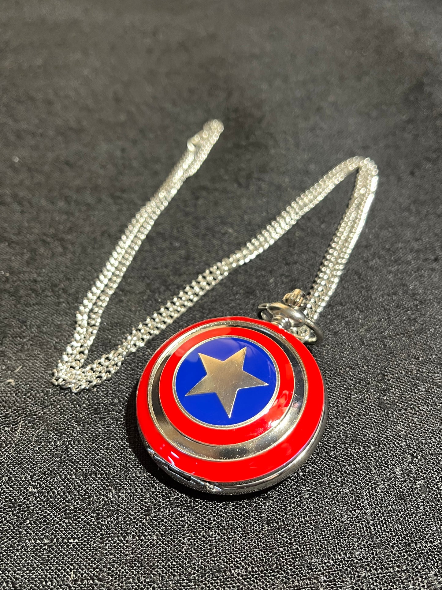 Captain America Shield Pocket Watch – Marvel Collectible Geek Gift