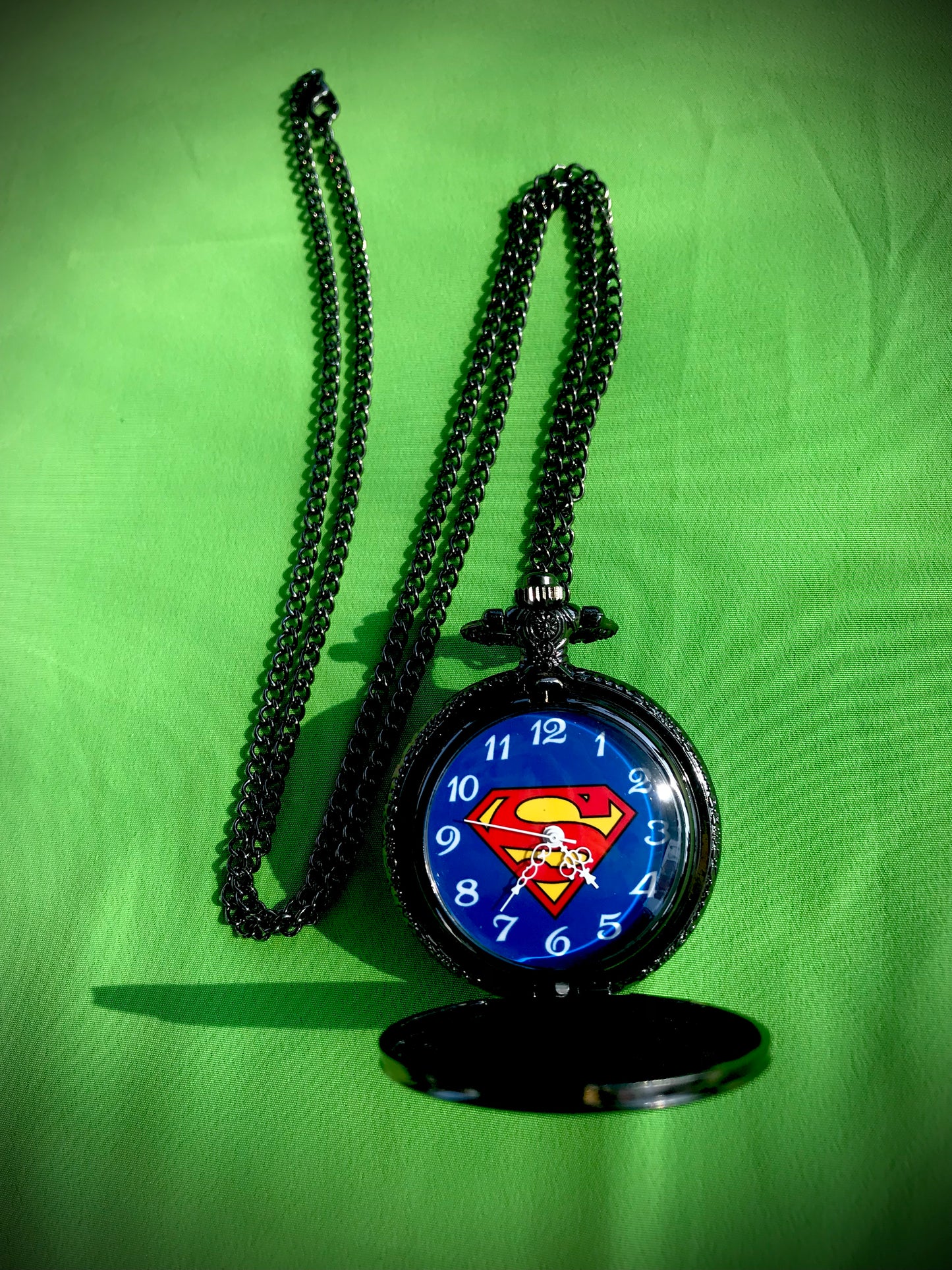 Superman Bronze Pocket Watch DC COMICS Themed necklace